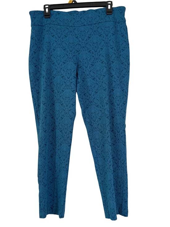 Cato Pants - 3/$20 Cato Teal/Blue Patterned Pull-On Pants